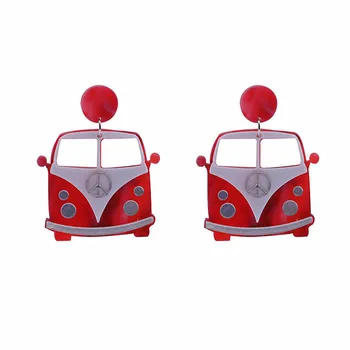 Uus Loominguline Naljakas, Armas Mini Punane Autod Akrüül Kõrvarõngad Naistele Tüdrukud VintageLovely Pikk Tolknema Kõrvarõngad Naiste Mood Ehteid