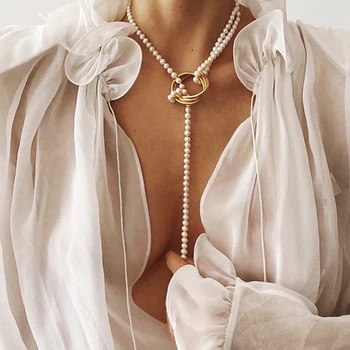 ZOVOLI Vintage Pearl Kaelakeed Naistele Mood Multi-layer Shell Sõlm Pärl Kaelakee Keti 2020 UUE Mündi Risti Ehted Choker